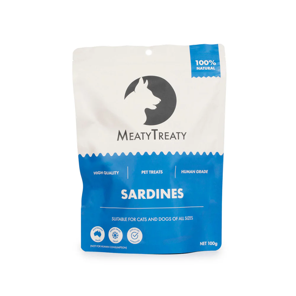 MEATY TREATY Whole Sardine Freeze Dried Dog & Cat Treats 100g