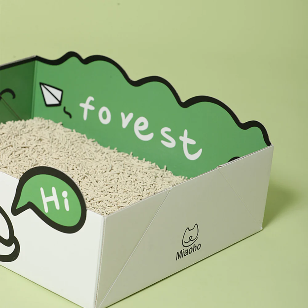 MIAOHO Green Reusable Waterproof Paper Cat Litter Box - Image 2
