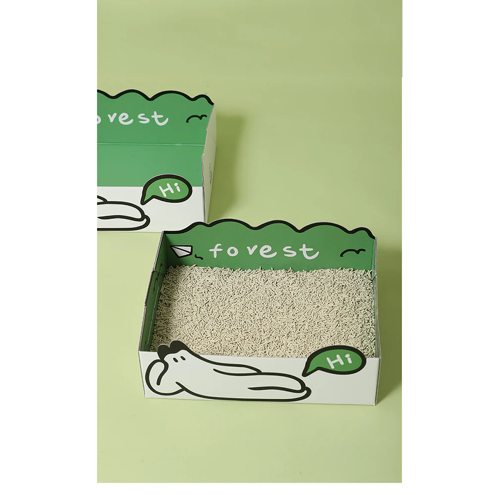 MIAOHO Green Reusable Waterproof Paper Cat Litter Box - Image 4