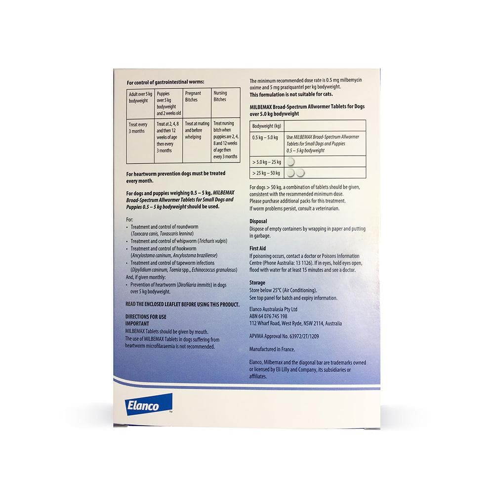 MILBEMAX Allwormer Dog Over 5KG 2 Tablets - Image 4