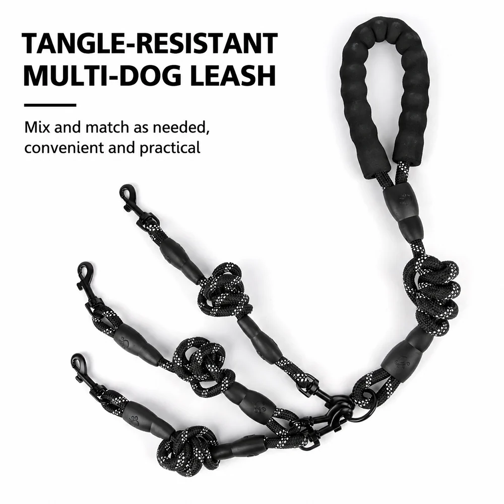 Multi Dog Leash Reflective Tangle Free Heavy Duty - Image 2