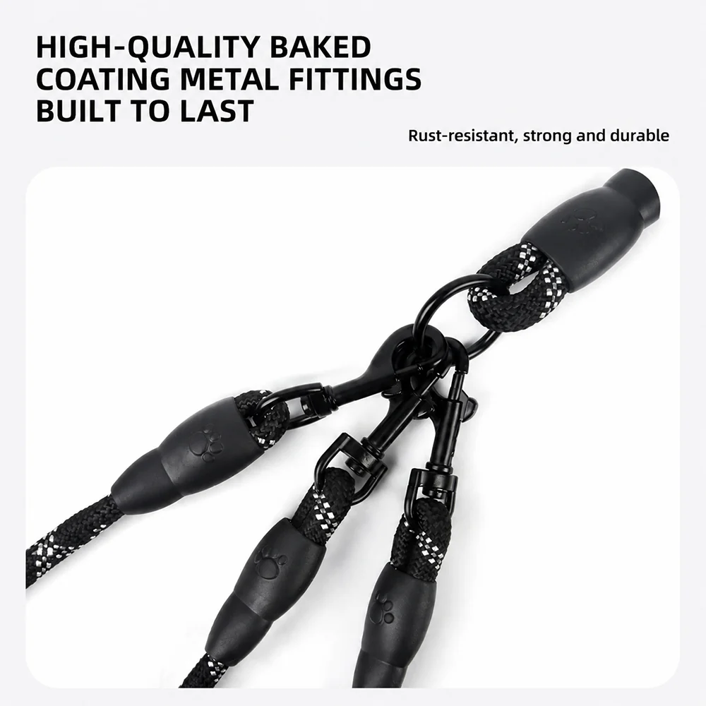 Multi Dog Leash Reflective Tangle Free Heavy Duty - Image 6