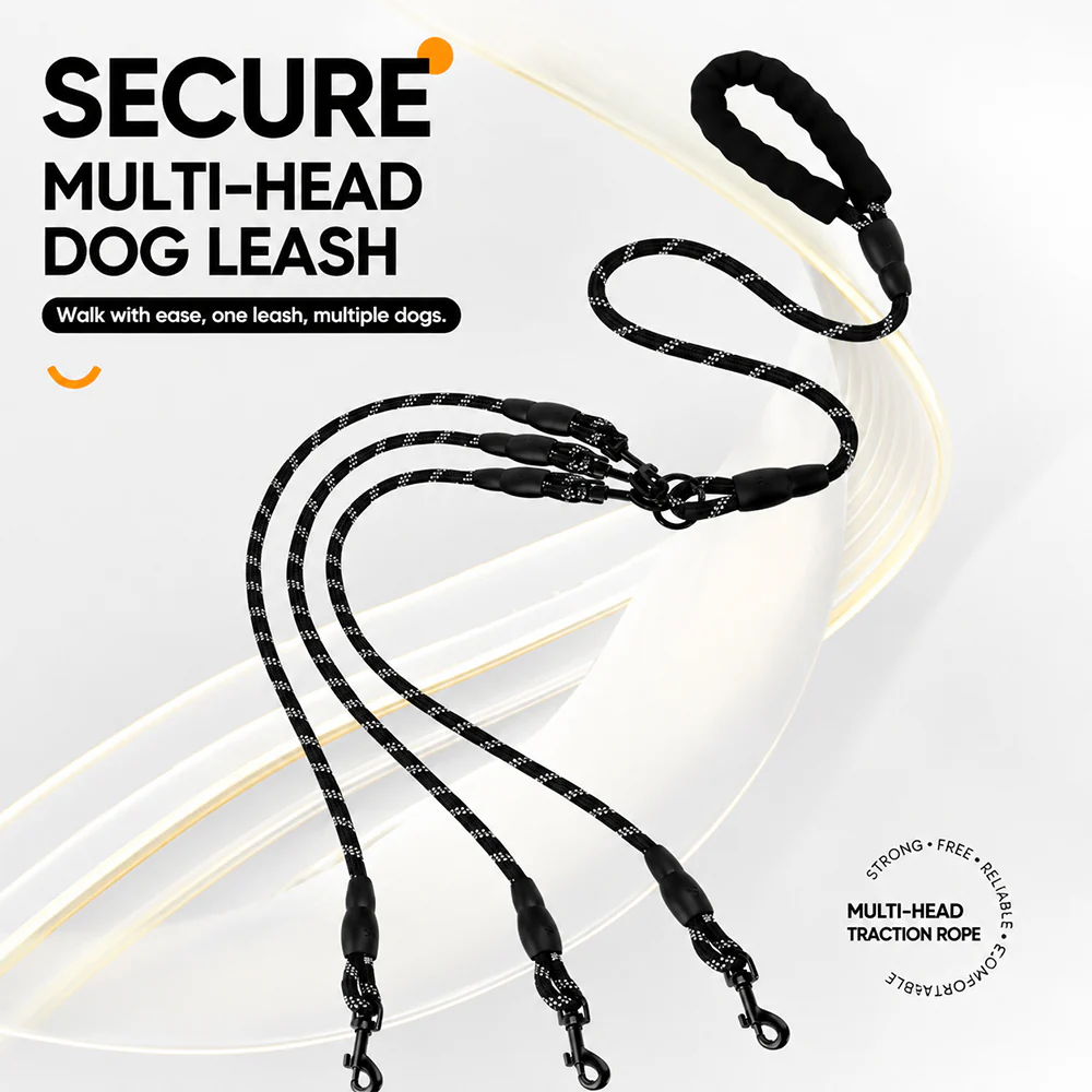 Multi Dog Leash Reflective Tangle Free Heavy Duty - Image 9