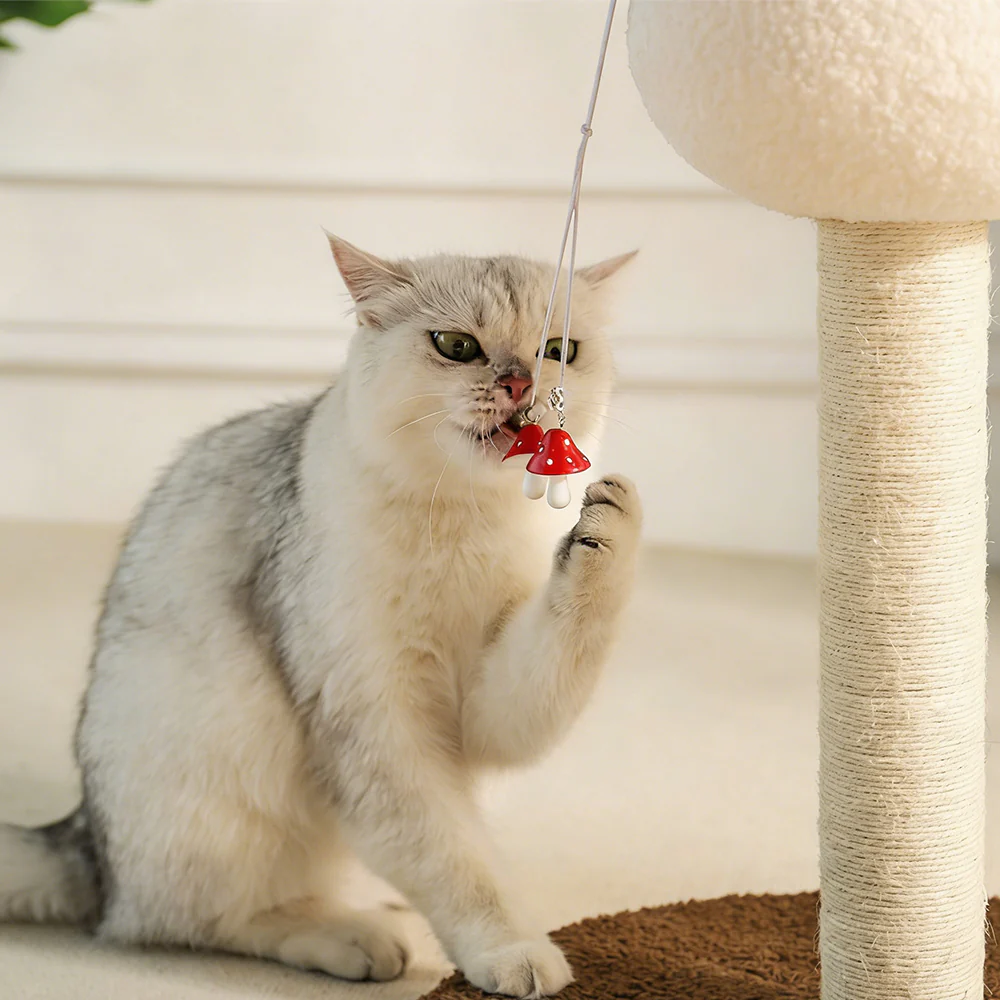 Mushroom-Shaped Cat Tree with Sisal Scratching Post & Cat Bed - Image 4