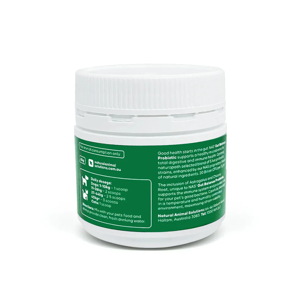 NAS NATURAL ANIMAL SOLUTIONS Natural Blend Gut Balance Probiotic Supplement For Cats & Dogs 80 - Image 4