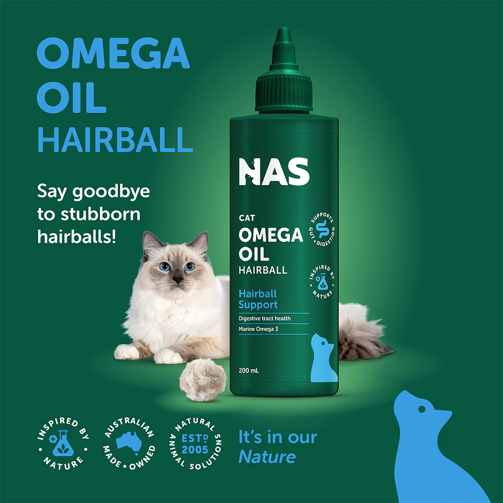 NAS NATURAL ANIMAL SOLUTIONS Omega Oil Hairball For Cats 200mL - Image 4