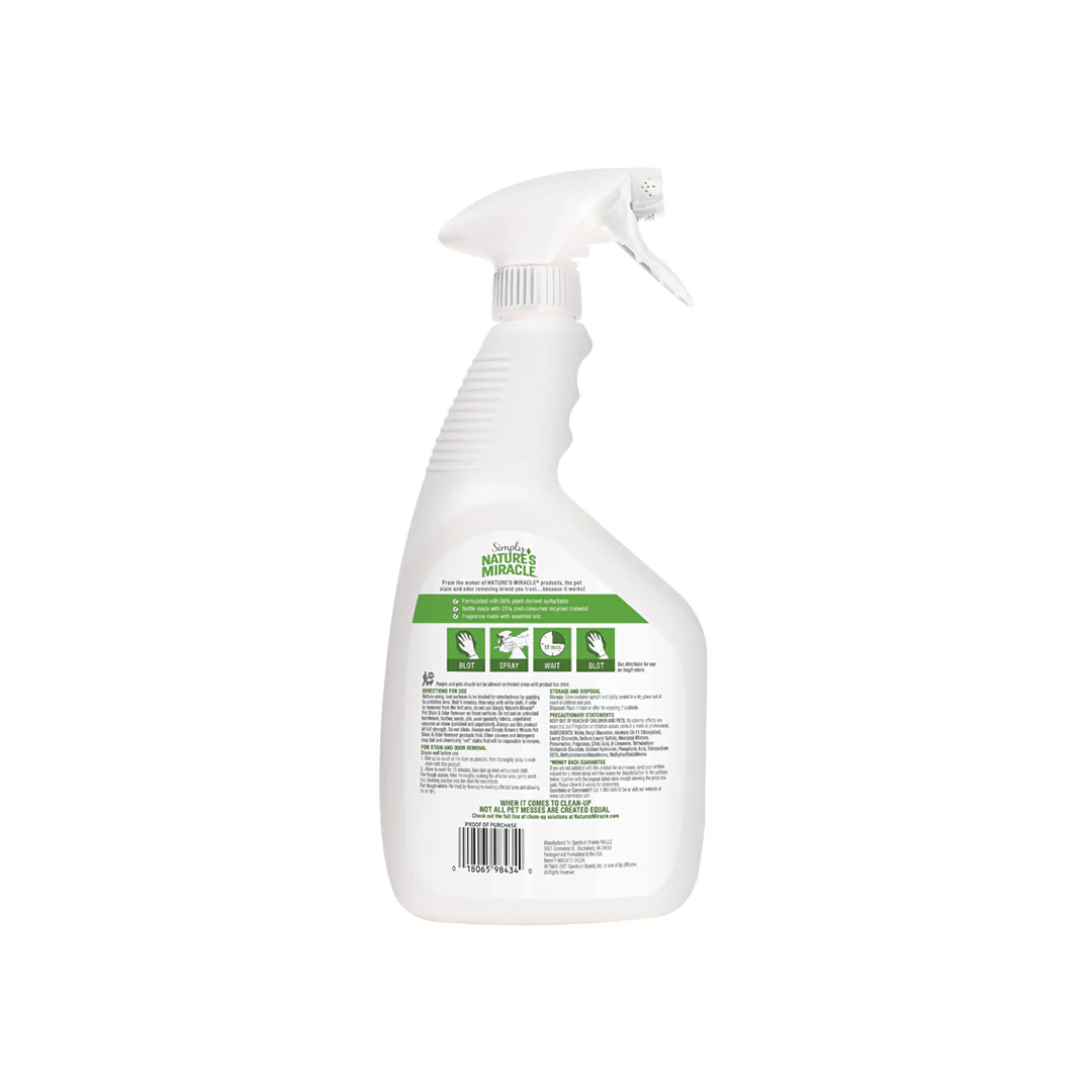NATURE’S MIRACLE Simply Pet Stain & Odour Remover Bio Enzymatic Spray - Image 2