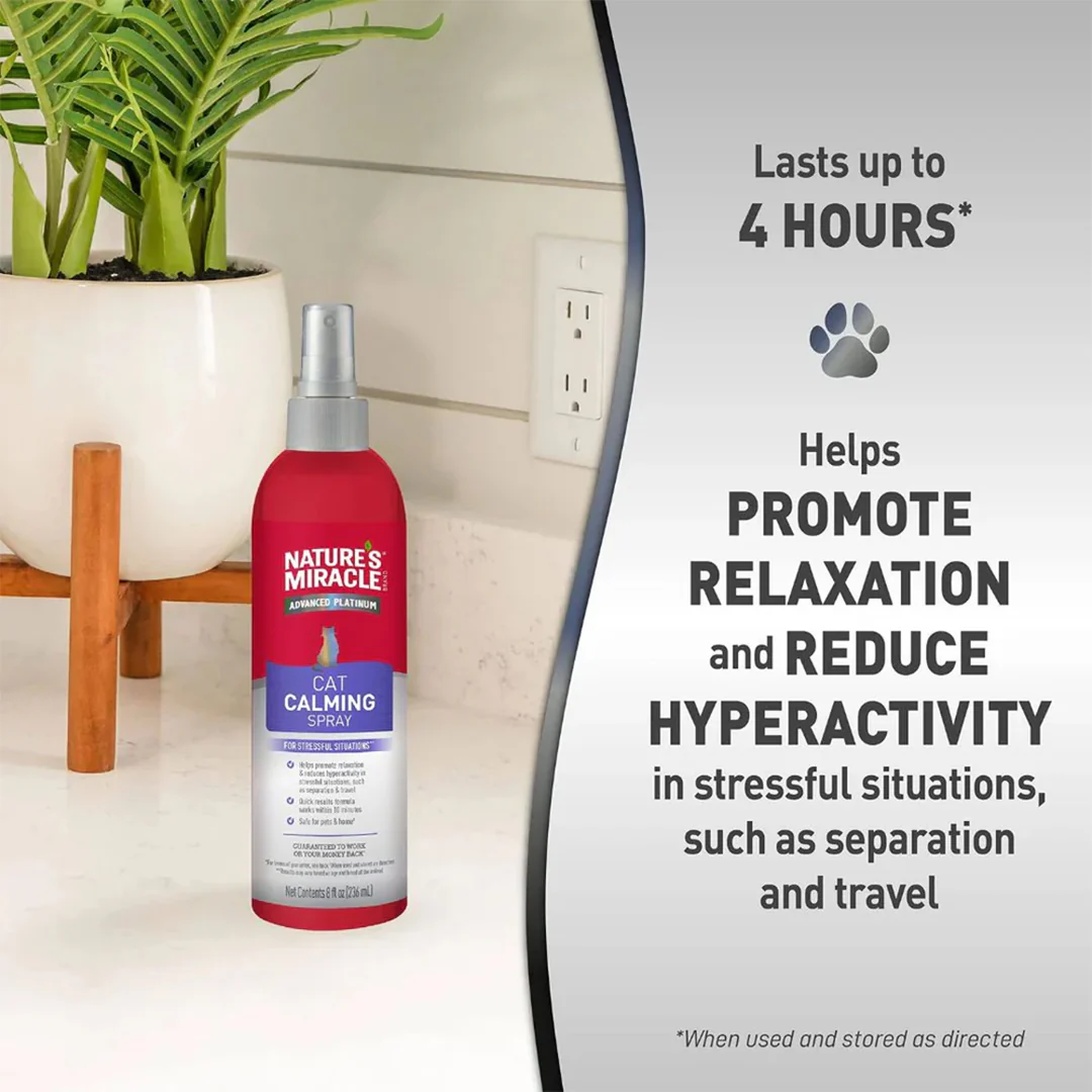 NATURE'S MIRACLE Advanced Platinum Calming Spray for Cats 236ml - Image 3
