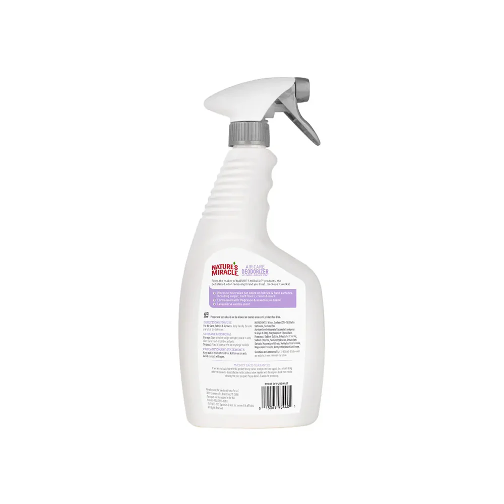 NATURE'S MIRACLE Air Care Deodorizer Lavender & Vanilla Scent Spray 709ml - Image 2