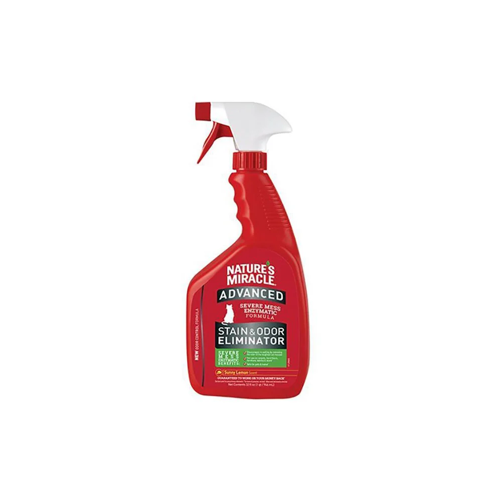 NATURE'S MIRACLE Advanced Platinum Stain & Odour Eliminator Sunny Lemon Scent for Cats 946ml