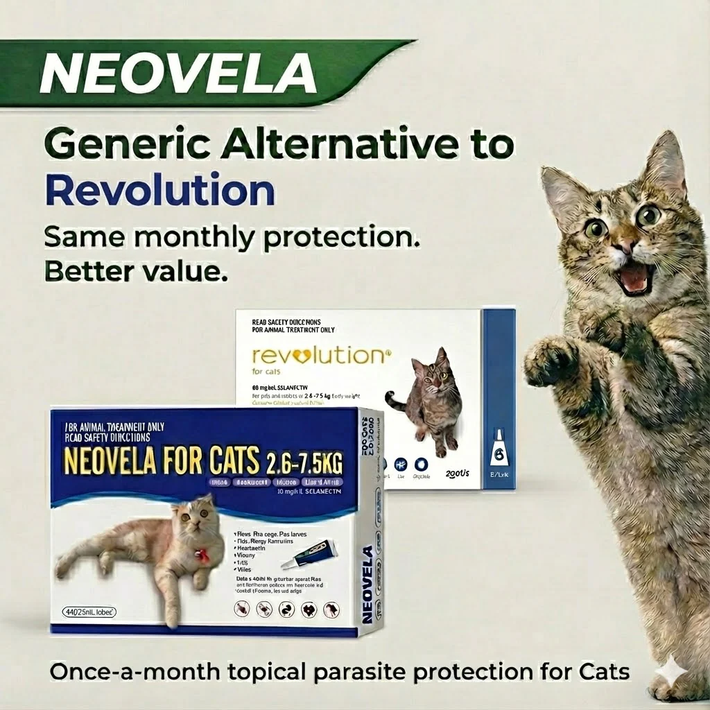 NEOVELA Flea And Worming For Cats 2.6-7.5kg 4 x 0.75mL Tubes Blue - Image 2