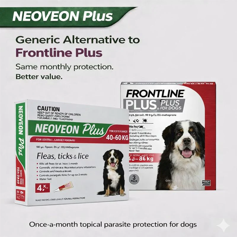 NEOVEON PLUS Fleas And Ticks For Extra Large Dogs 40-60kg 4x4.02mL Tubes Red - Image 2
