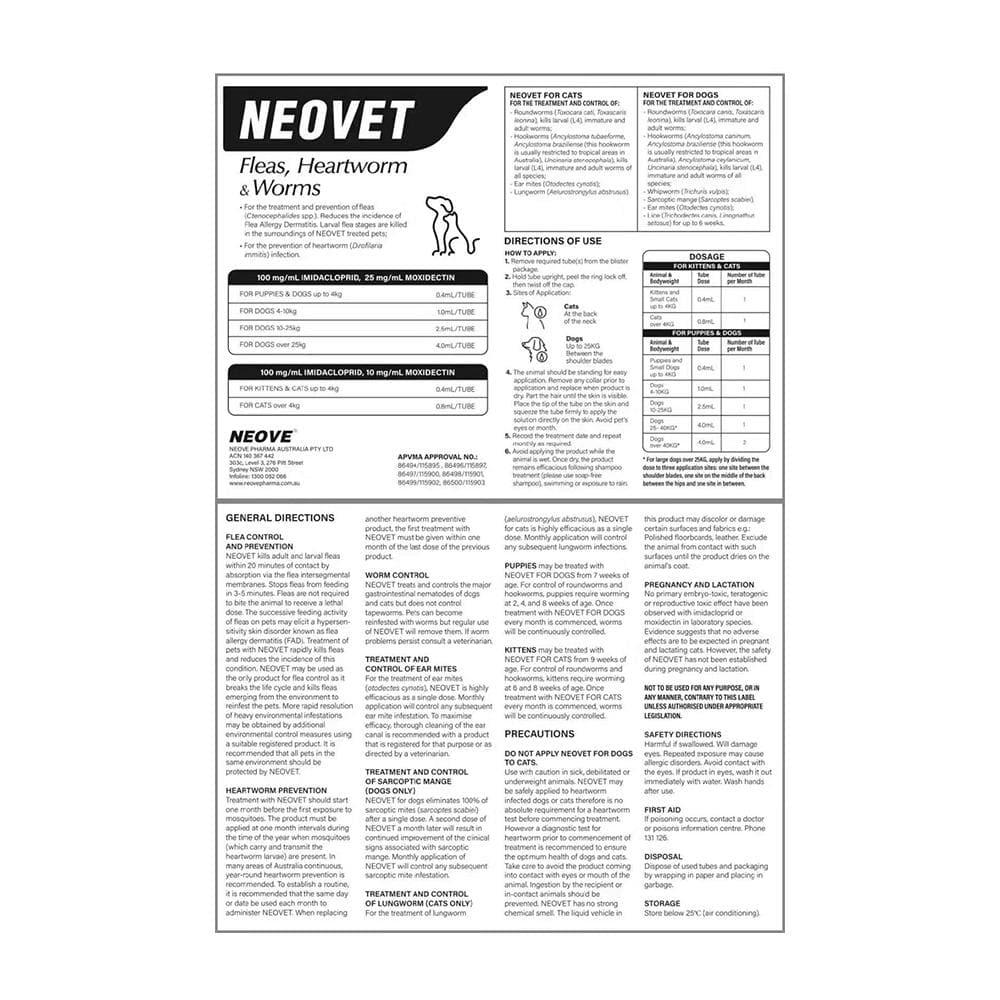 NEOVET Flea And Worming For Large Dogs 10-25kg Red - Image 4