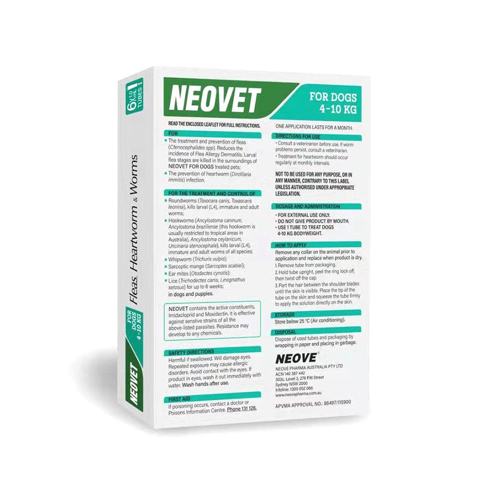 NEOVET Flea And Worming For Medium Dogs 4-10kg Aqua - Image 3
