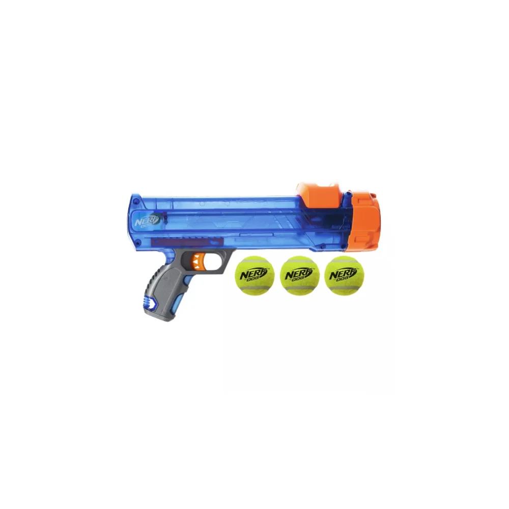 NERF Translucent Tennis Ball Blaster Dog Toy Set 40cm - Image 3