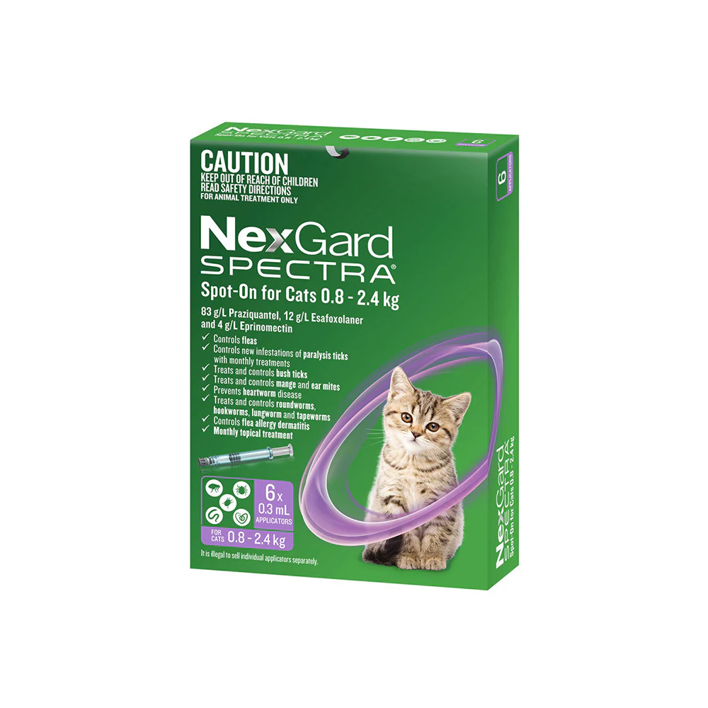 NEXGARD SPECTRA Flea, Tick & Worming Spot On For Cats 0.8-2.4kg - Image 2