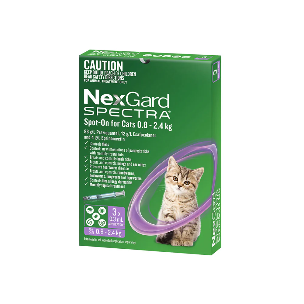 NEXGARD SPECTRA Flea, Tick & Worming Spot On For Cats 0.8-2.4kg - Image 4