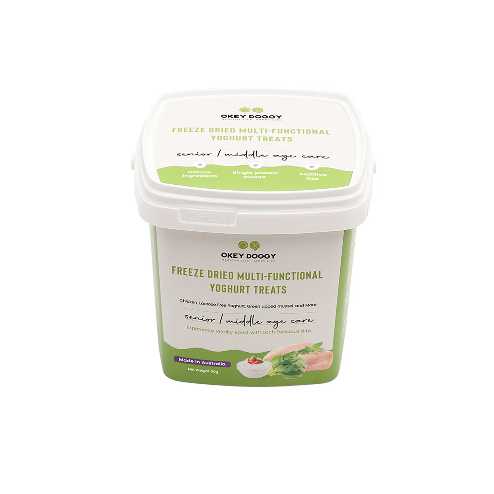 OKEY DOGGY Freeze Dried Senior & Middle Age Care Multifunctional Yoghurt Pet Treats 50g - Image 3