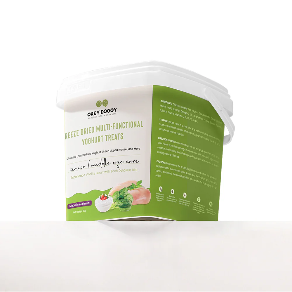 OKEY DOGGY Freeze Dried Senior & Middle Age Care Multifunctional Yoghurt Pet Treats 50g - Image 5