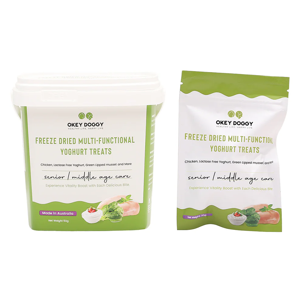 OKEY DOGGY Freeze Dried Senior & Middle Age Care Multifunctional Yoghurt Pet Treats 50g - Image 6