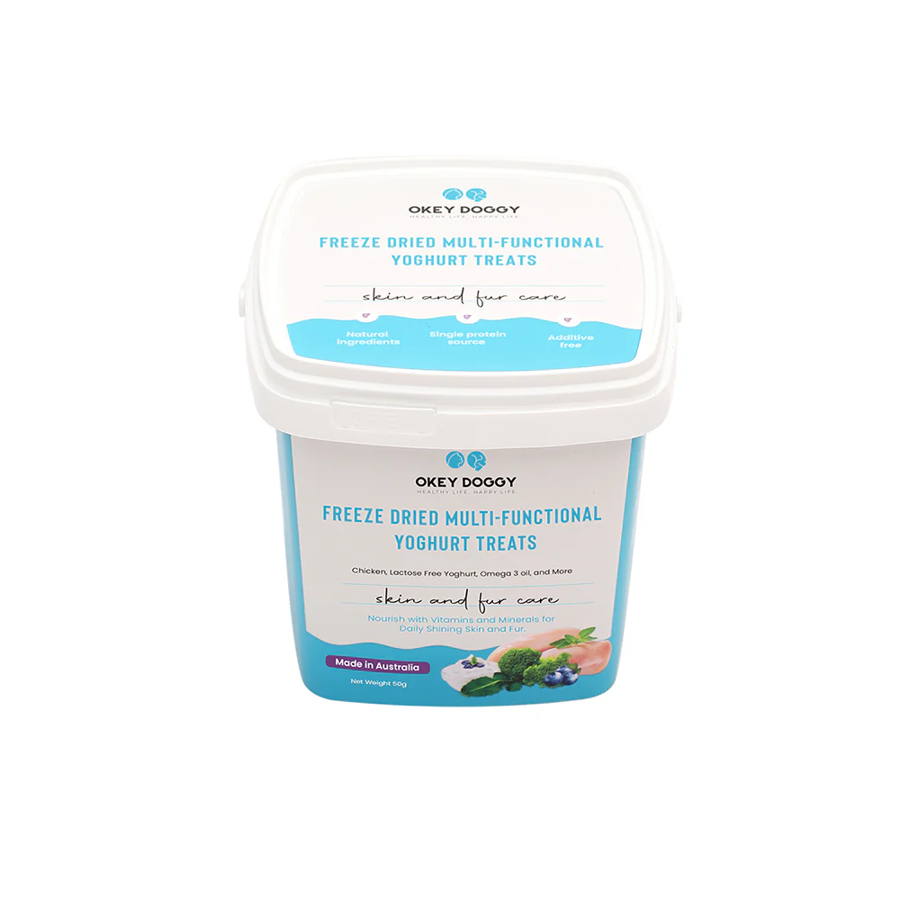 OKEY DOGGY Freeze Dried Skin & Fur Care Multifunctional Yoghurt Pet Treats 50g - Image 3