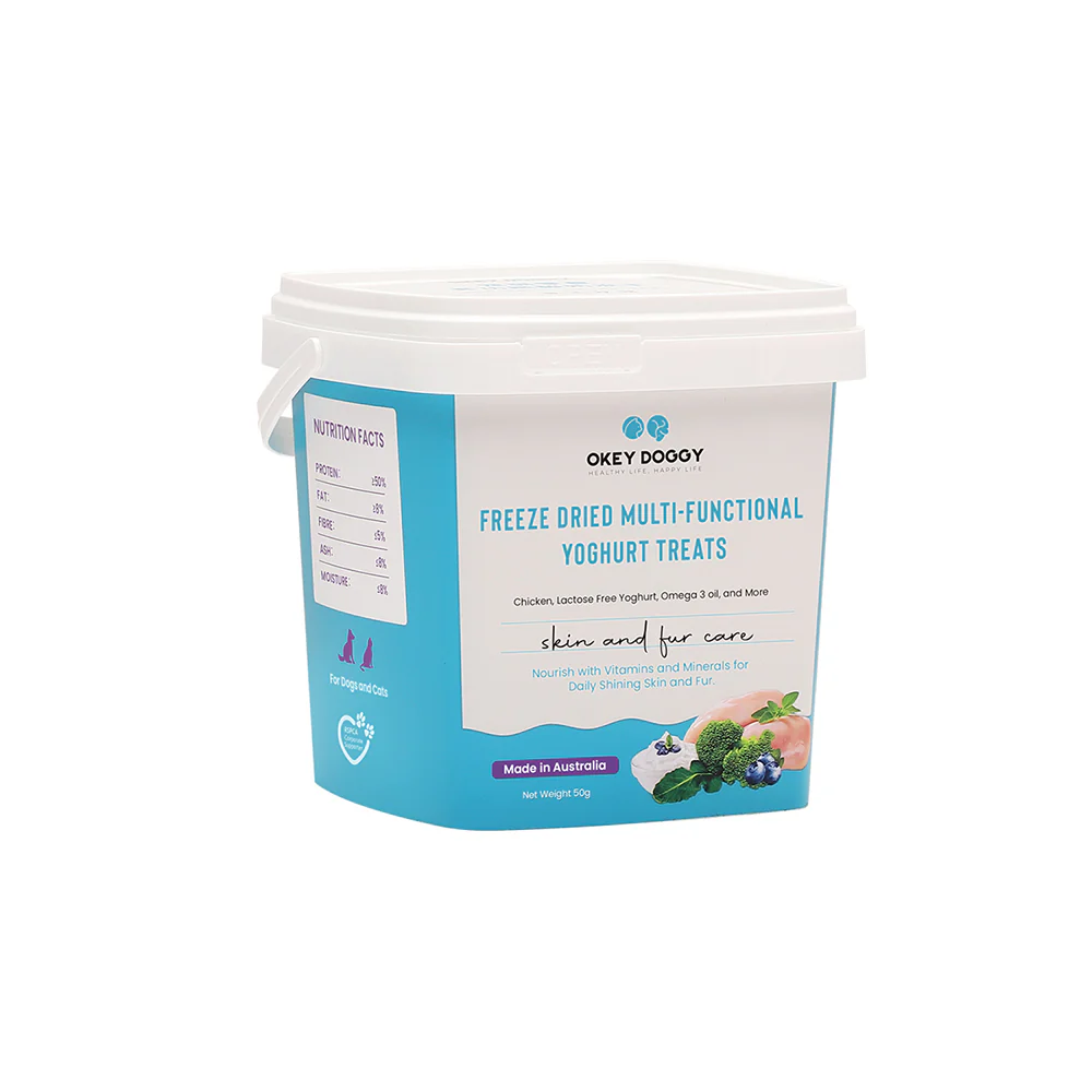 OKEY DOGGY Freeze Dried Skin & Fur Care Multifunctional Yoghurt Pet Treats 50g - Image 4