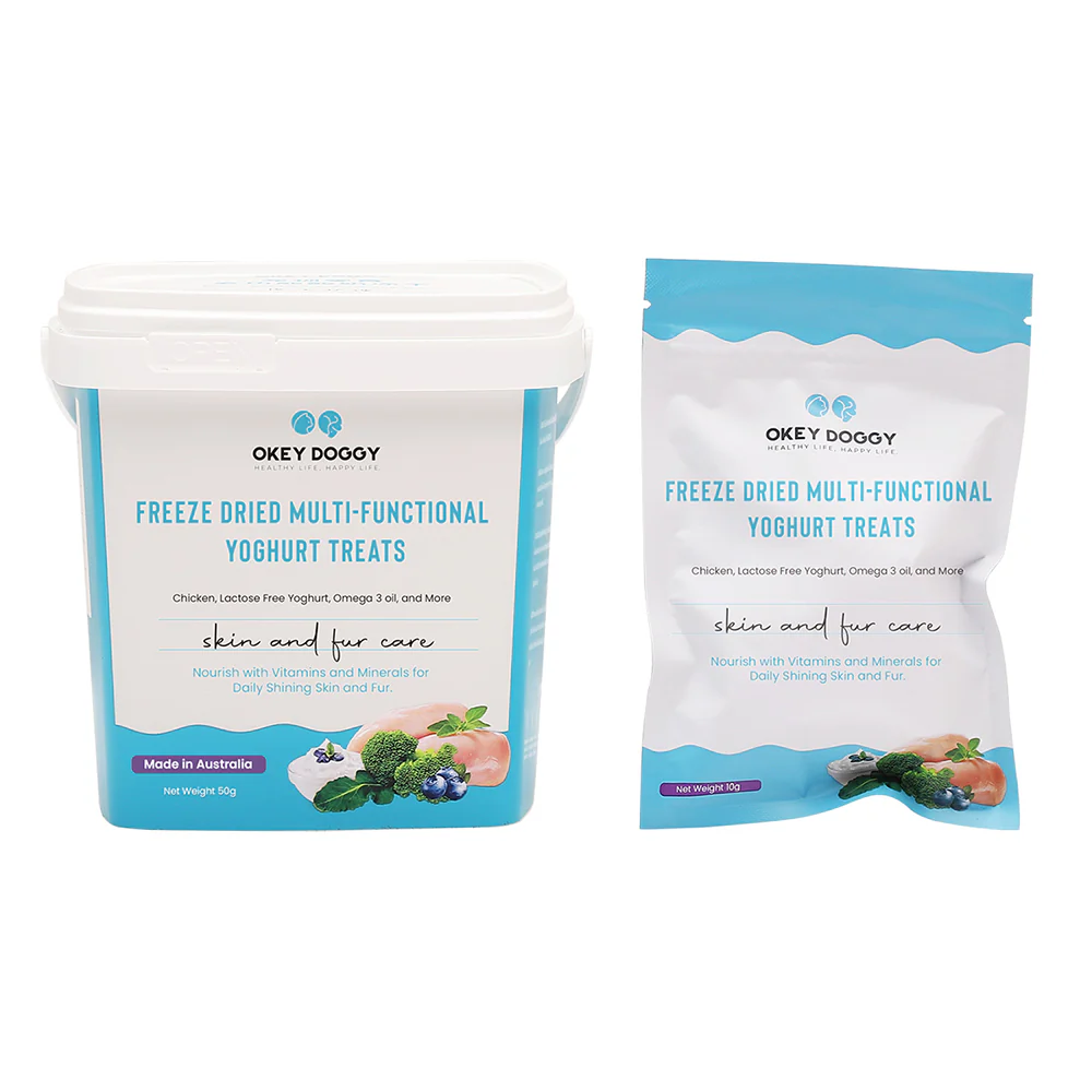 OKEY DOGGY Freeze Dried Skin & Fur Care Multifunctional Yoghurt Pet Treats 50g - Image 6