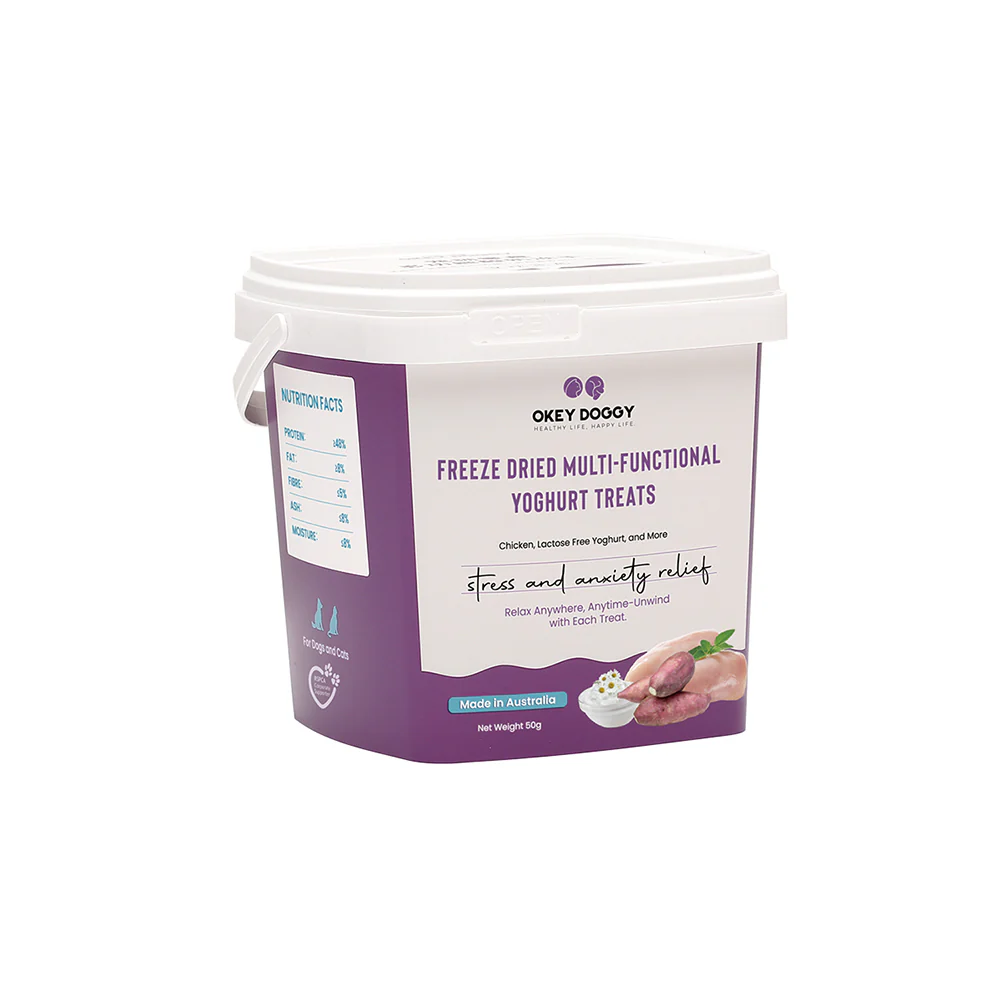 OKEY DOGGY Freeze Dried Stress & Anxiety Relief Multifunctional Yoghurt Pet Treats 50g - Image 4