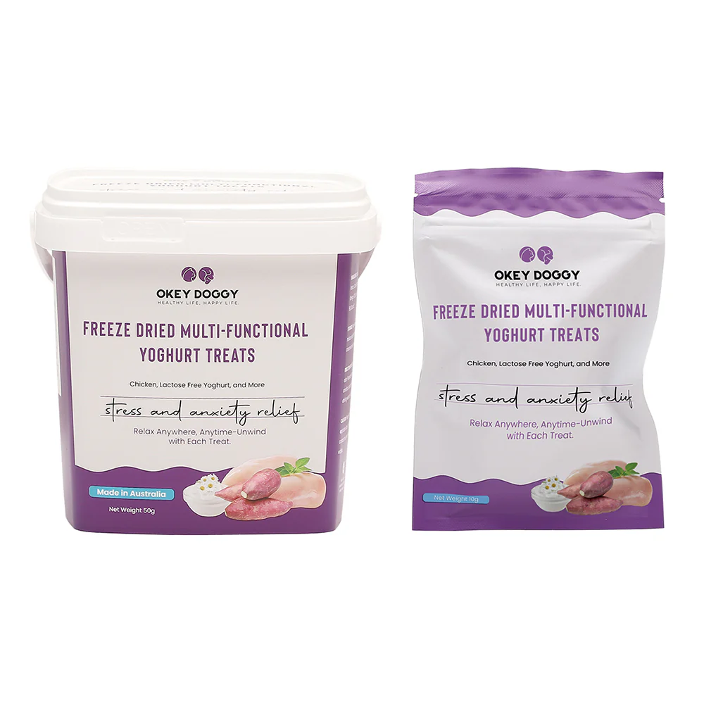 OKEY DOGGY Freeze Dried Stress & Anxiety Relief Multifunctional Yoghurt Pet Treats 50g - Image 6