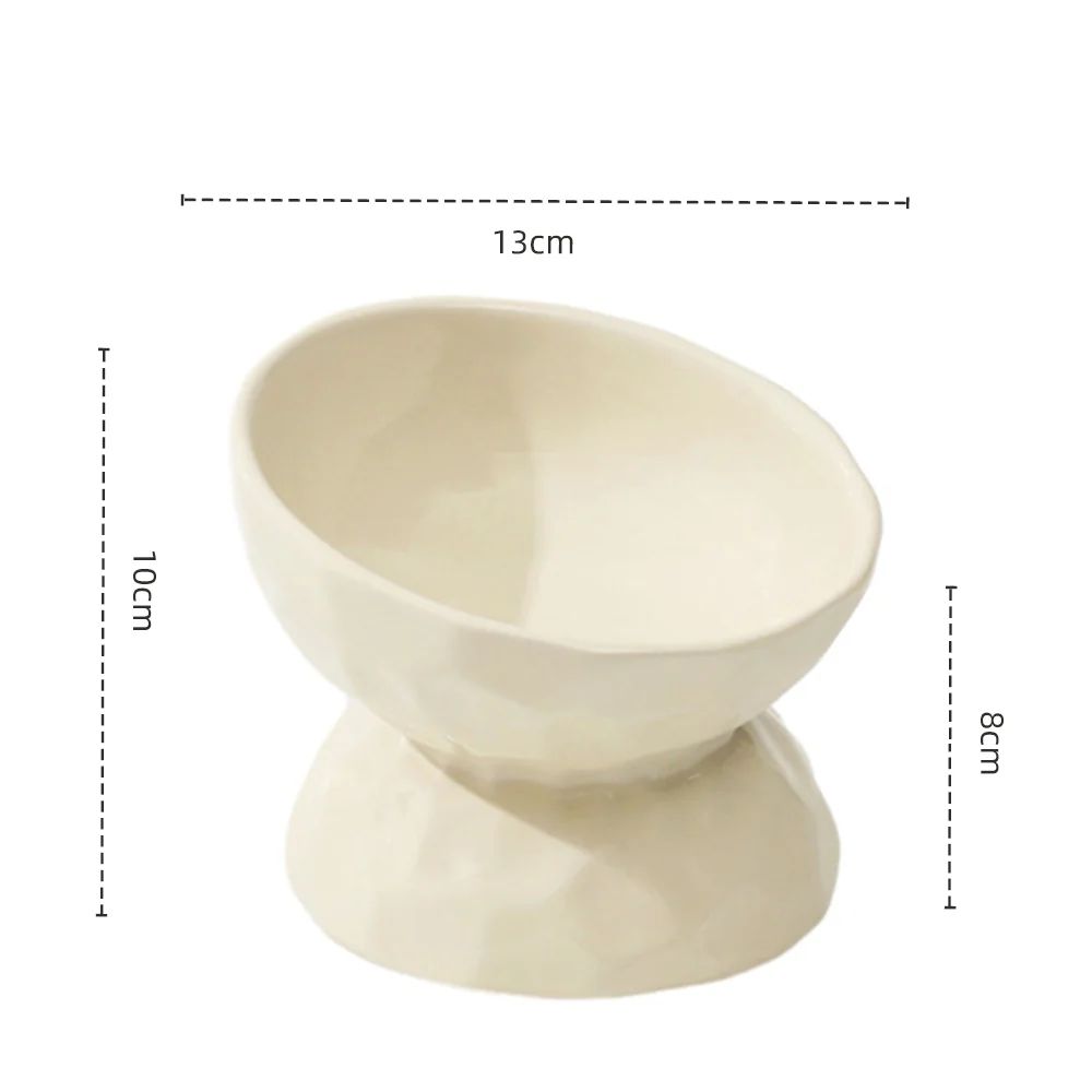 One-Piece Ceramic Pet Slanted High Bowl - 200ml - Image 4