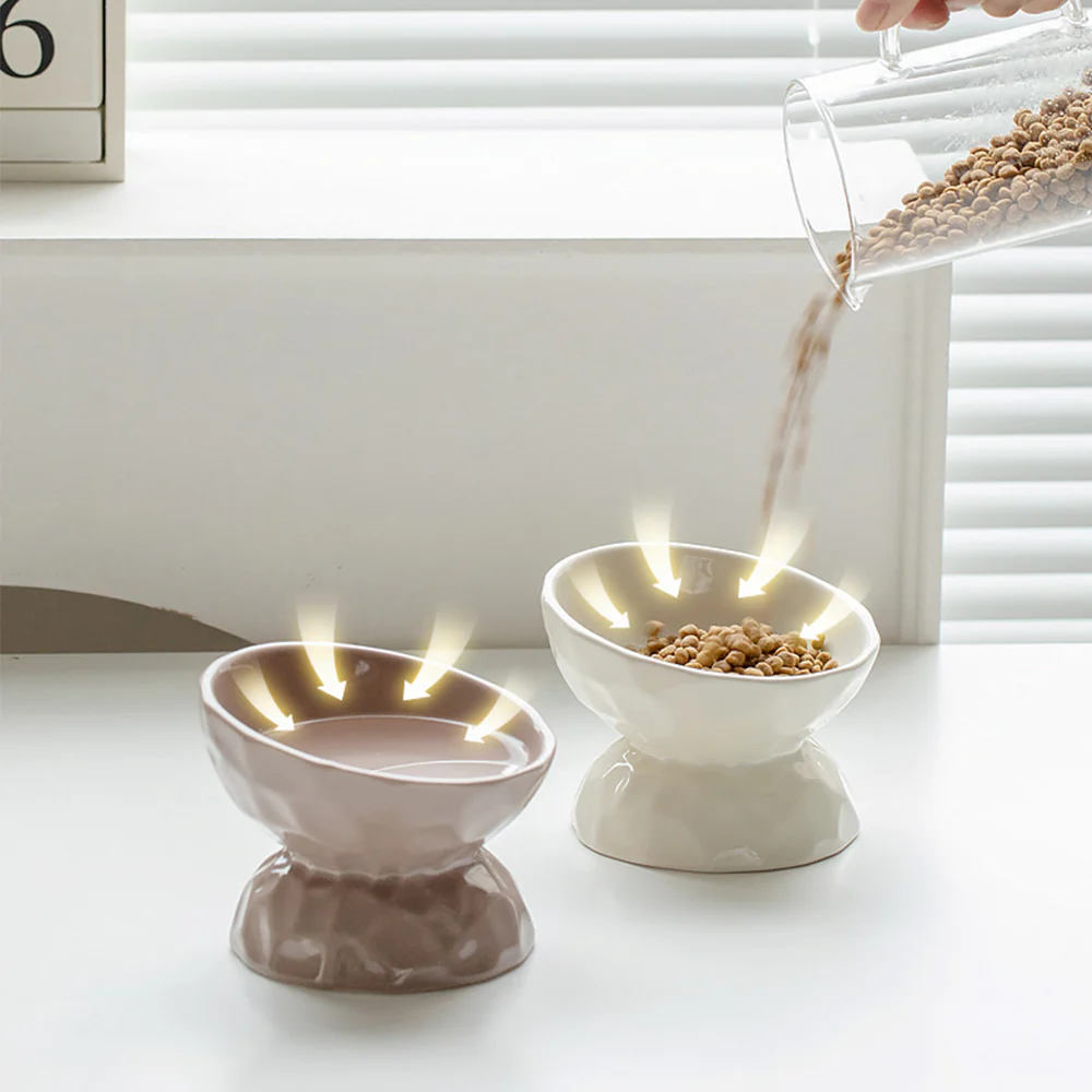 One-Piece Ceramic Pet Slanted High Bowl - 200ml - Image 7