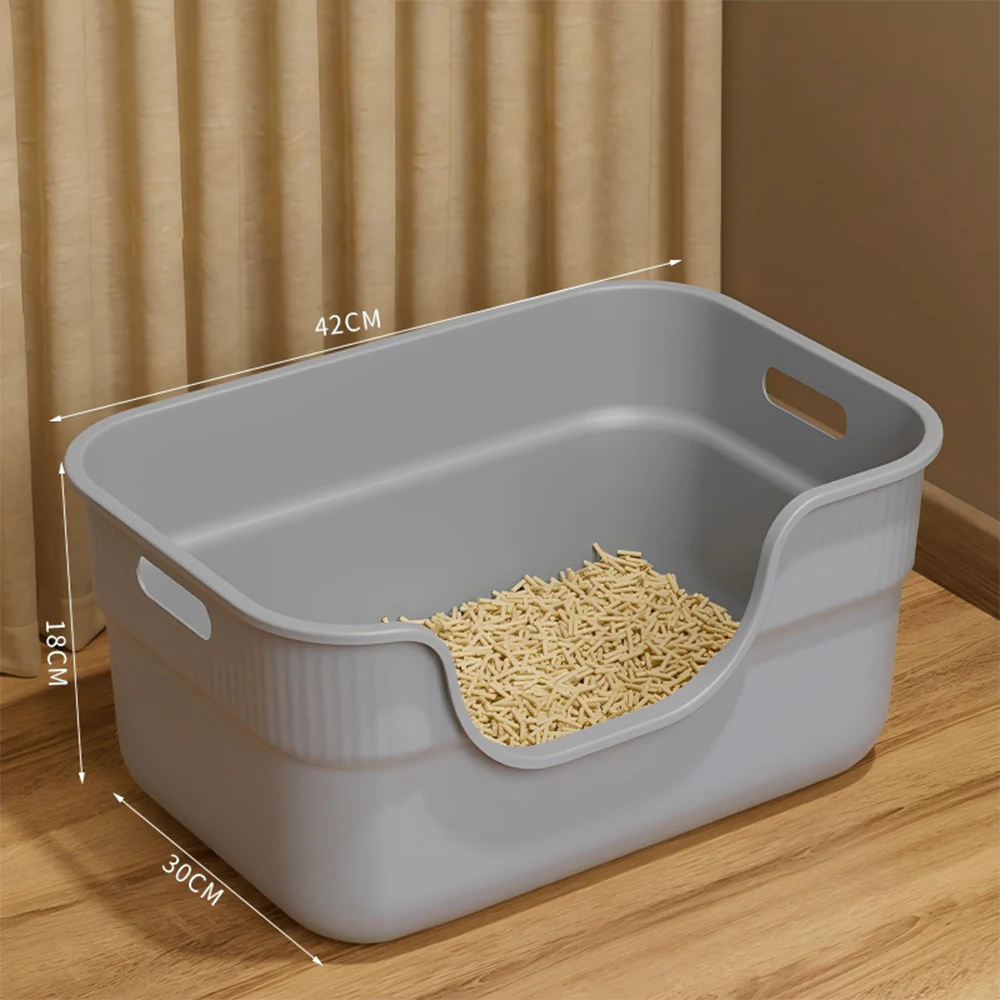 Open Cat Litter Box High-Sided Bathtub Style 42x29x18cm - Image 2