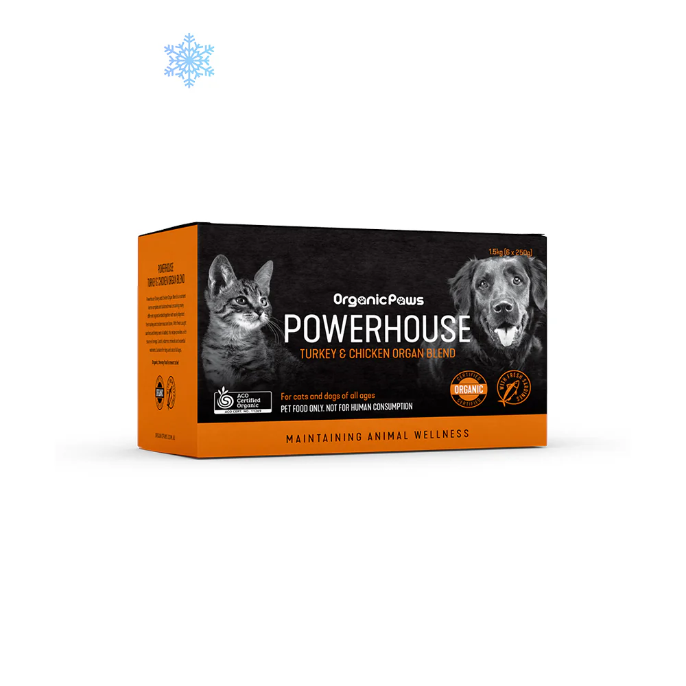 ORGANIC PAWS Powerhouse Turkey & Chicken Raw Pet Food 1.5kg