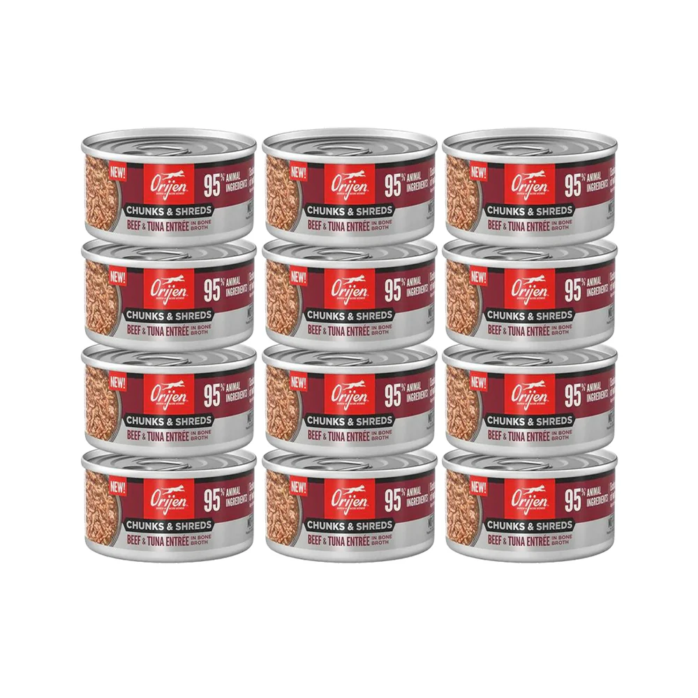 ORIJEN Chunks & Shreds - Beef & Tuna Entrée Wet Cat Food - Image 6