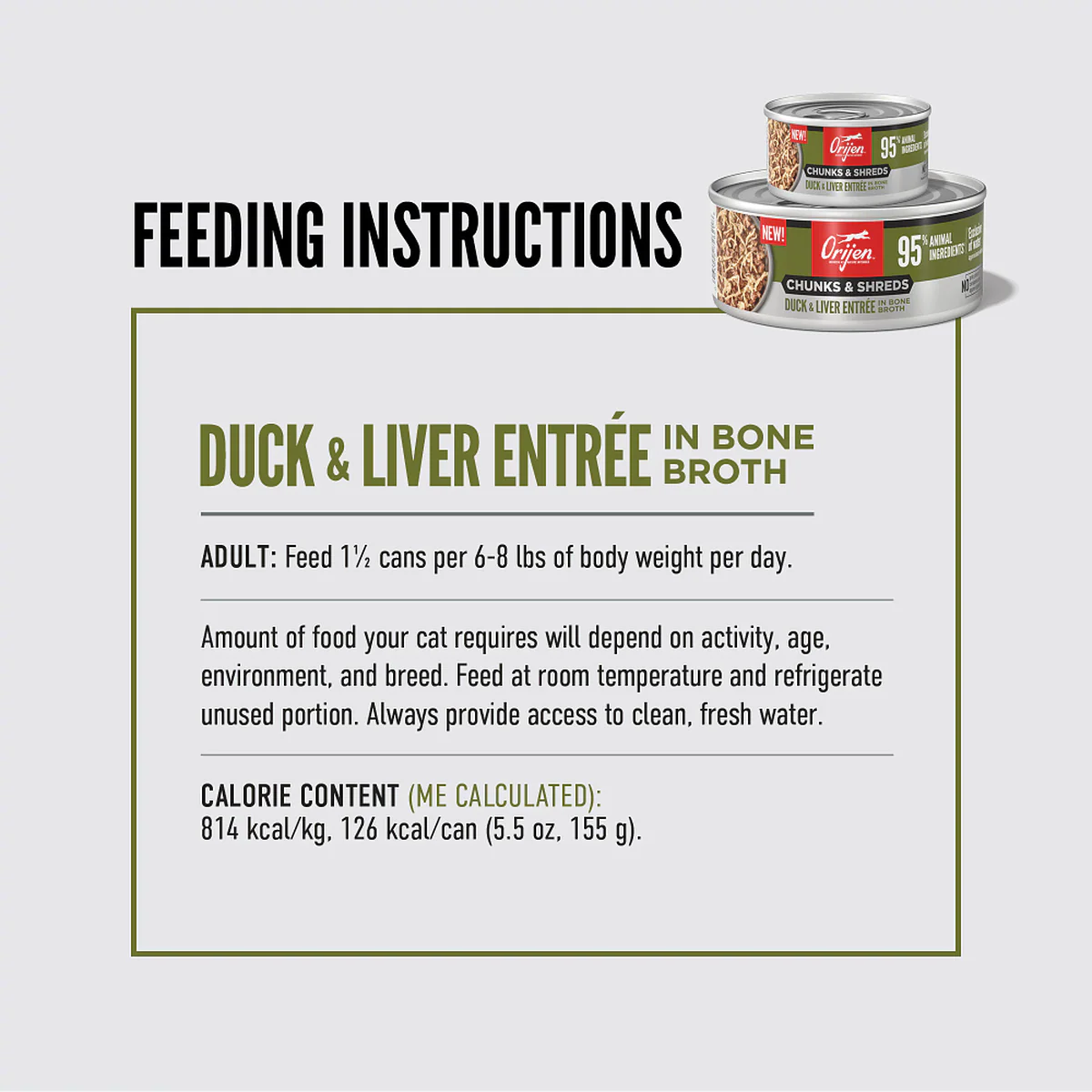 ORIJEN Chunks & Shreds - Duck & Liver Entrée Adult Wet Cat Food - Image 6