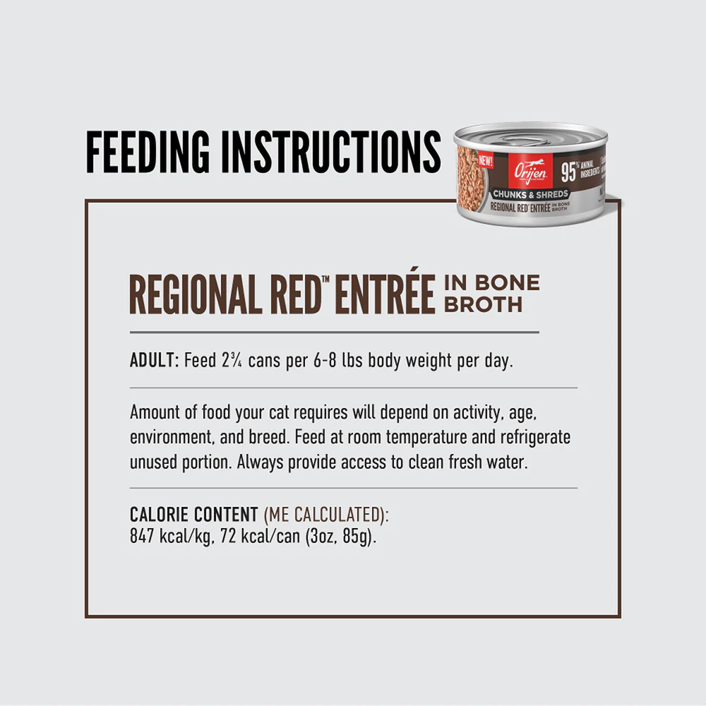 ORIJEN Chunks & Shreds - Regional Red Entrée Adult Wet Cat Food - Image 6