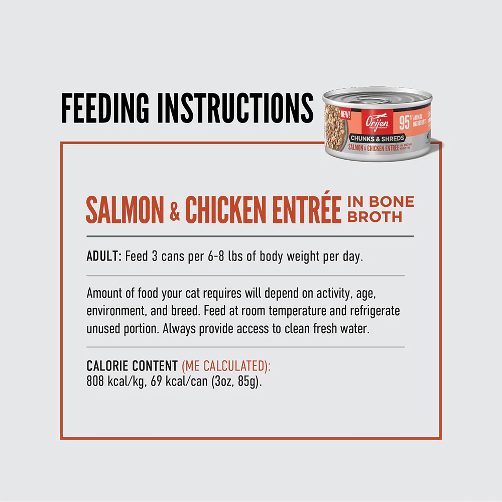 ORIJEN Chunks & Shreds - Salmon & Chicken Entrée Adult Wet Cat Food - Image 6