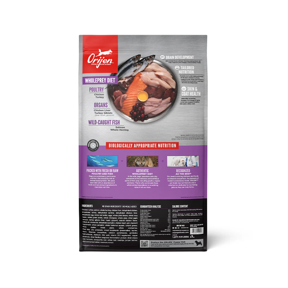 ORIJEN Puppy Large Breed Biologically Appropriate Dry Dog Food 10.6kg - Image 2