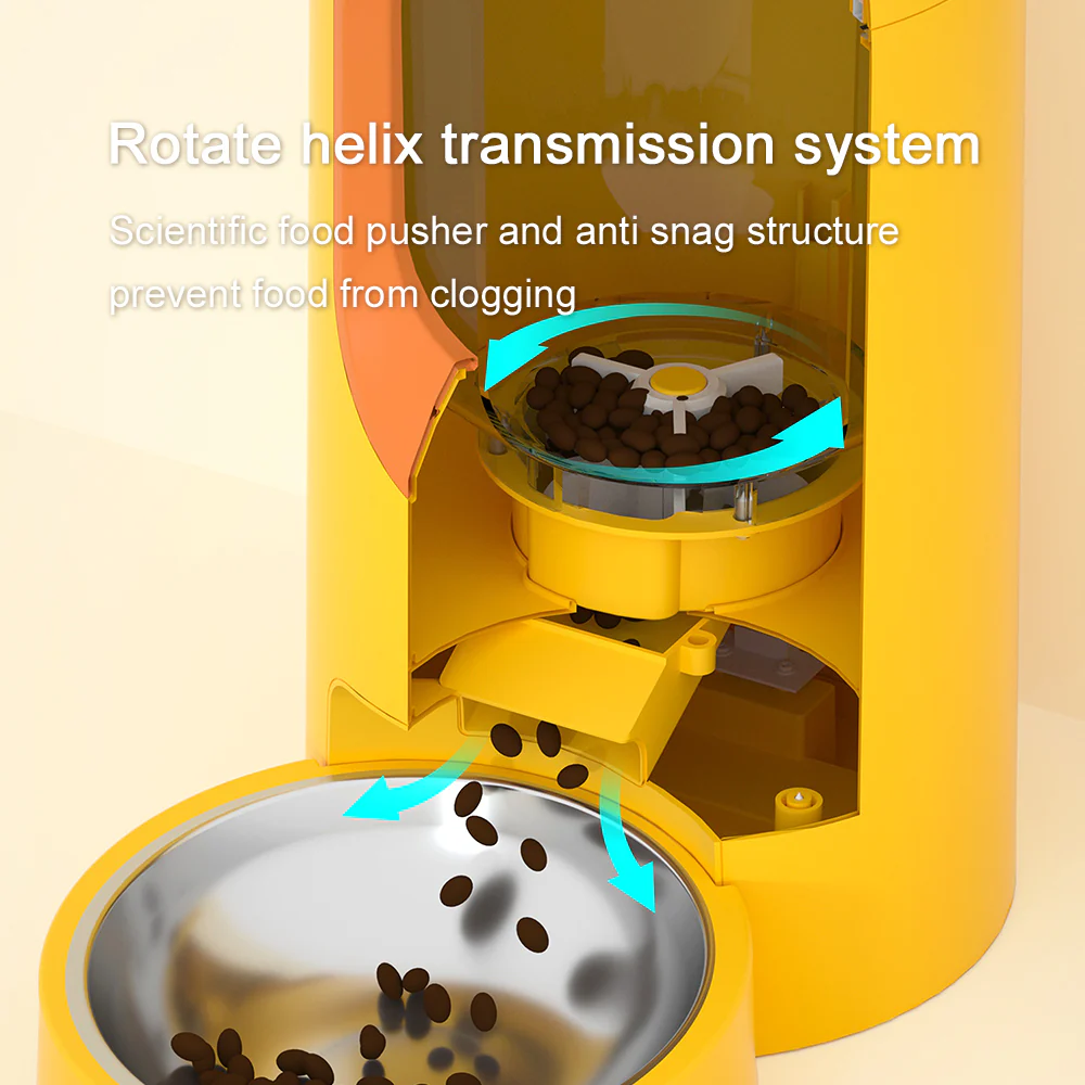 PAKEWAY Yellow Wifi-enabled Automatic Pet Feeder 2.6L - Image 6