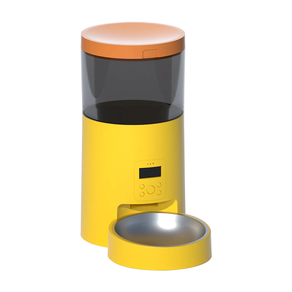 PAKEWAY Yellow Smart Plus Button Version Automatic Pet Feeder 6L