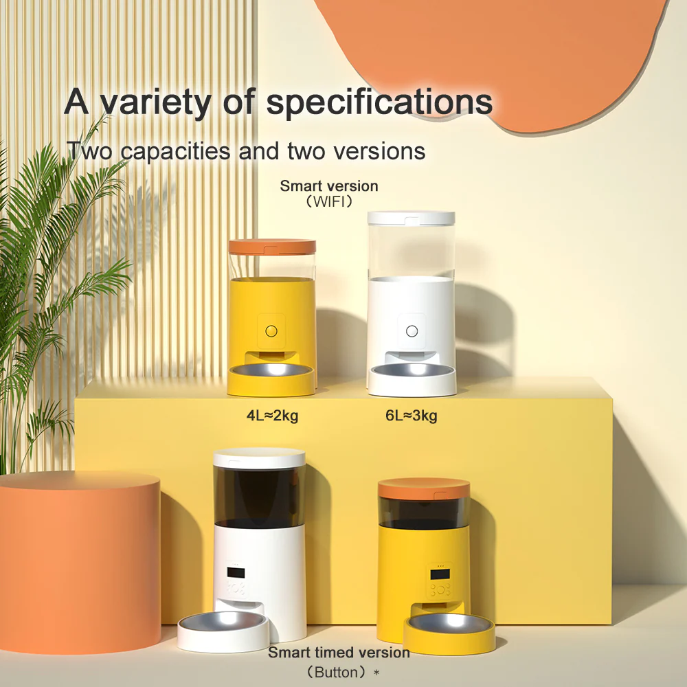 PAKEWAY Yellow Smart Plus Button Version Automatic Pet Feeder 6L - Image 3
