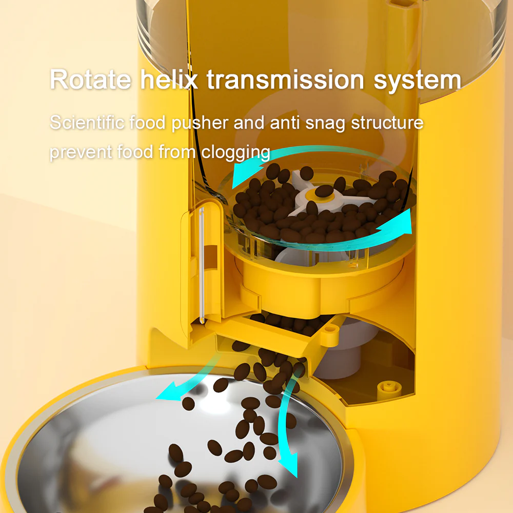 PAKEWAY Yellow Smart Plus Button Version Automatic Pet Feeder 6L - Image 4