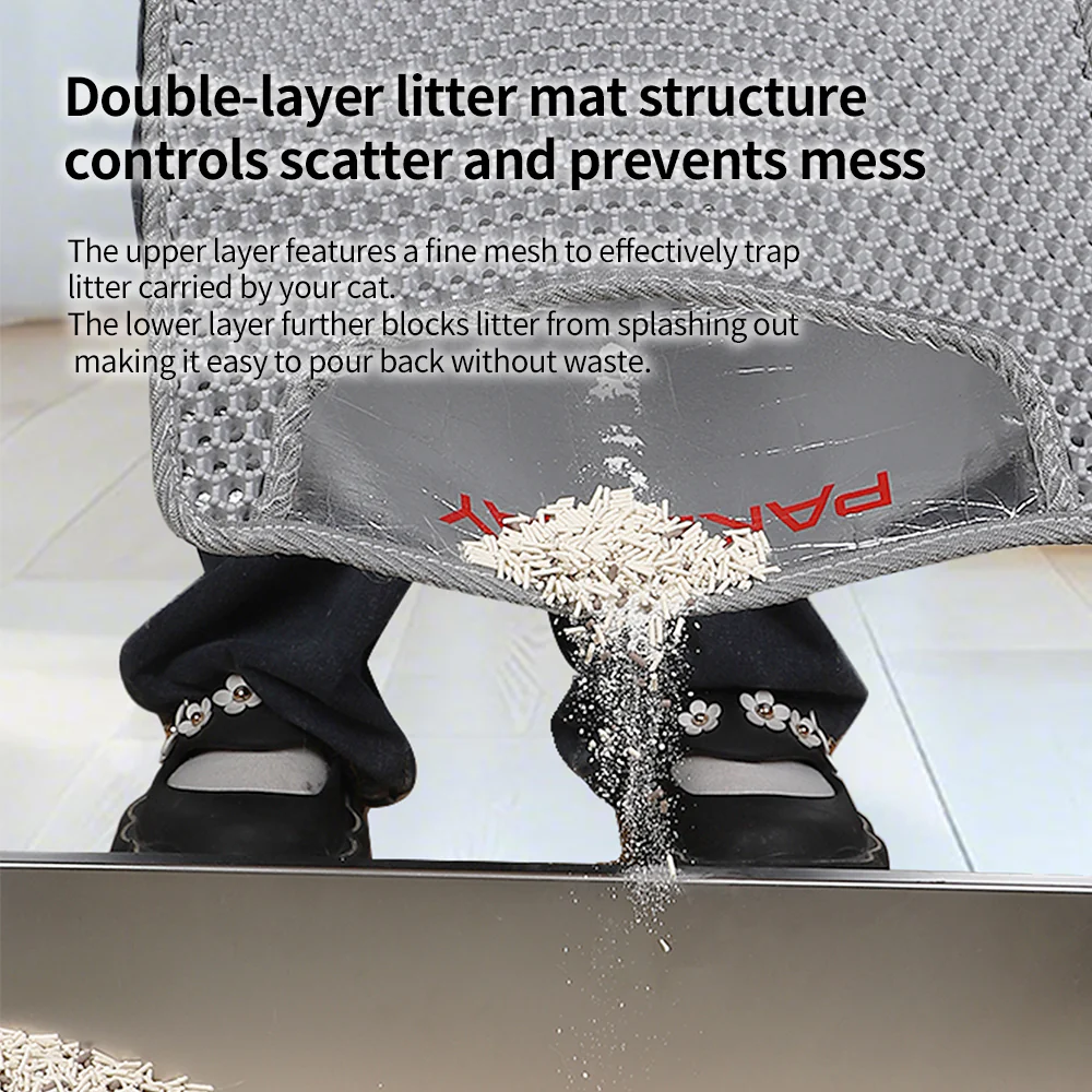 PAKEWAY Cat Litter Mat with Non-Slip Washable 69x51cm - Image 13