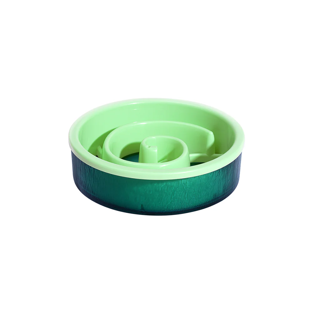 PAKEWAY Green Glass Slow-feed Bowl for Pets