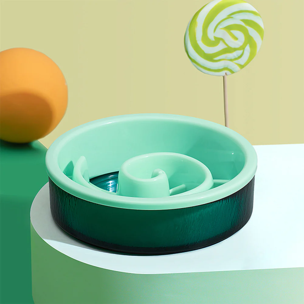 PAKEWAY Green Glass Slow-feed Bowl for Pets - Image 3
