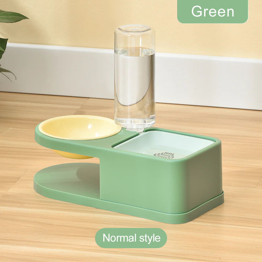 PAKEWAY Green "Square Met Round" Pet Food Drinking Bowl - Image 2