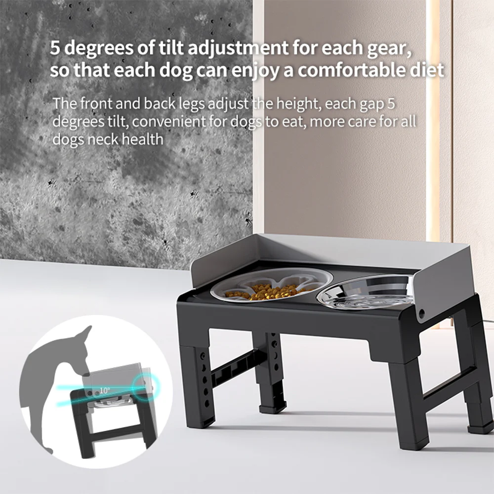 PAKEWAY Lifting Bowl With Five Height Adjustable(One Steel Bowl, One Slow Feeder) - Image 9