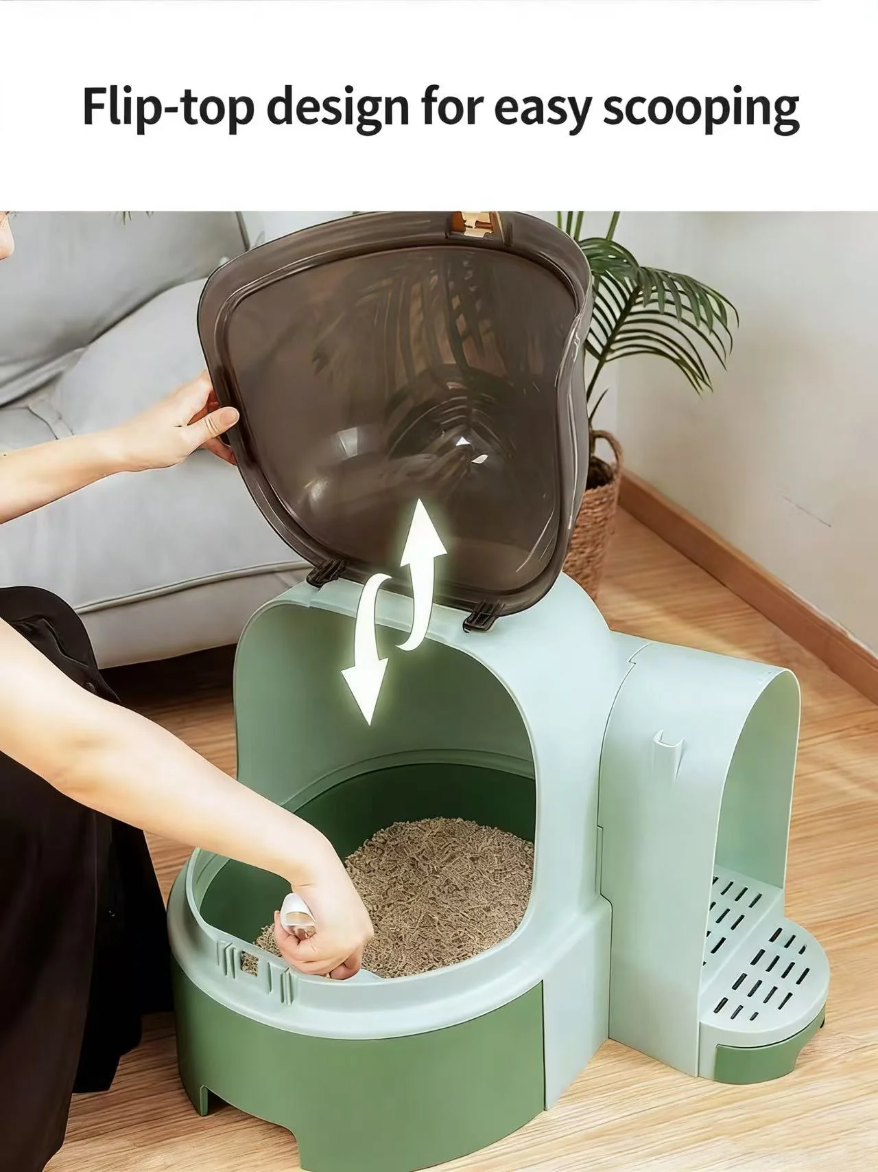 PAKEWAY Green Star Tunnel Cat Litter Box - Image 3
