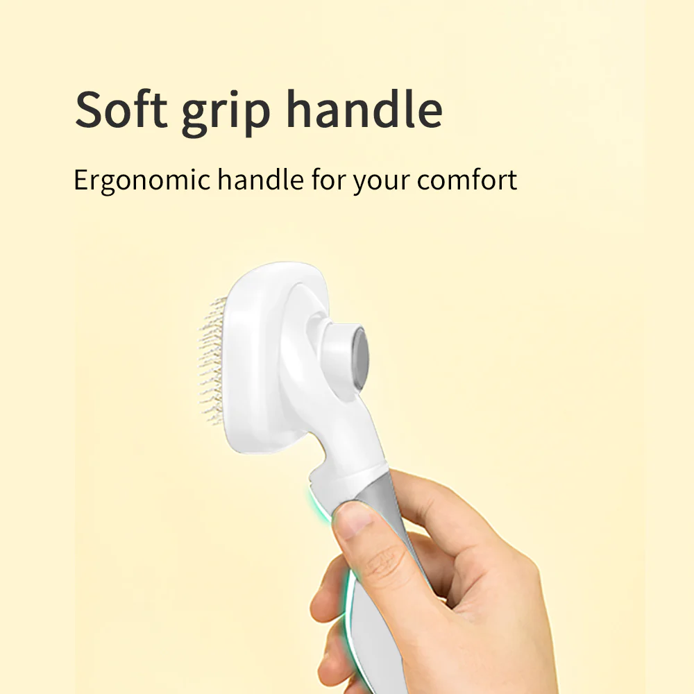 PAKEWAY T10 Self Cleaning Slicker Brush - Grey & White - Standard Version - Image 3
