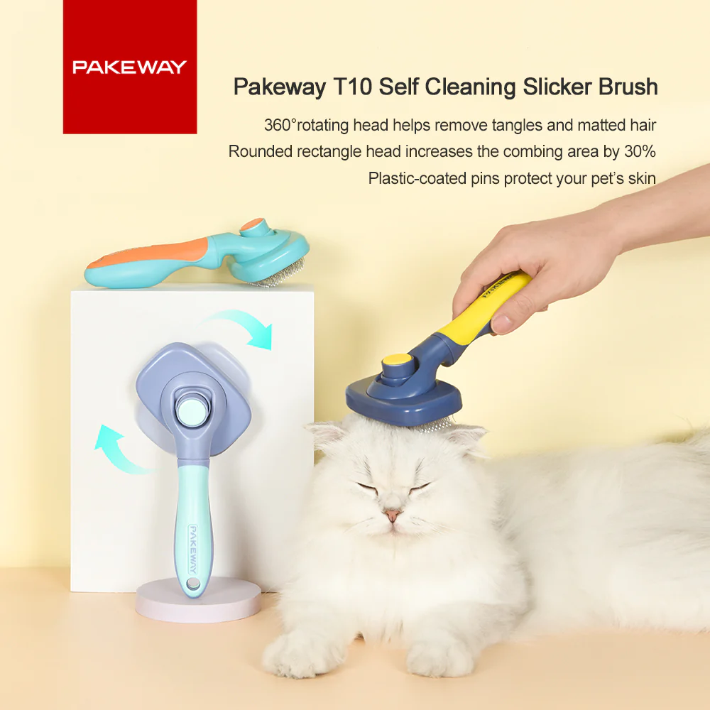 PAKEWAY Orange T10 Self-Cleaning Slicker Brush Max (Extra Large) - Image 3